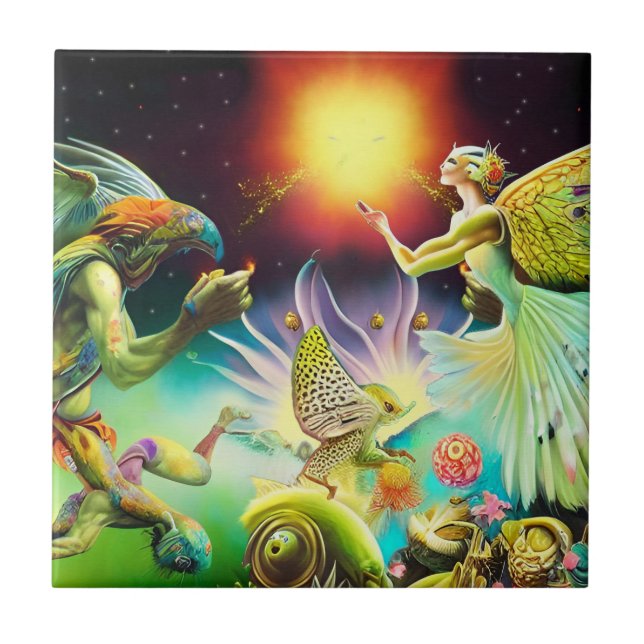 Carreau Une époque de peinture à l'huile repensée (Devant)