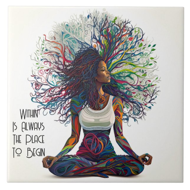 Carreau Une Femme Inspirée Dans La Carrelage En Céramique (Devant)