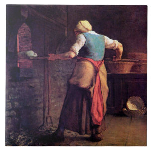 Carreau Une femme qui fait du pain, Jean-François Millet