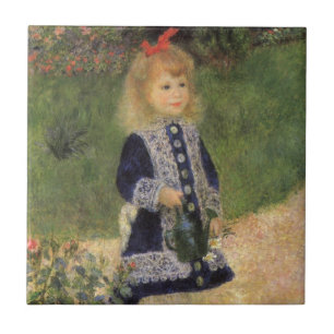Carreau Une fille avec un arrosoir de Pierre Renoir