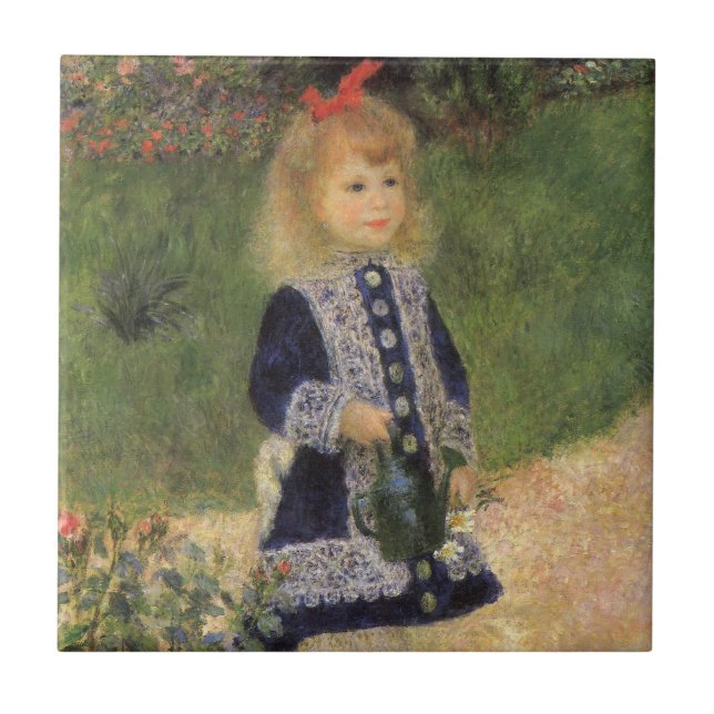 Carreau Une fille avec un arrosoir de Pierre Renoir (Devant)