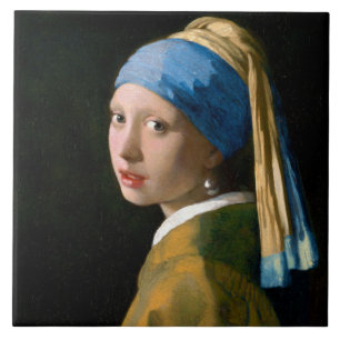 Carreau Une fille avec une perle, Johannes Vermeer