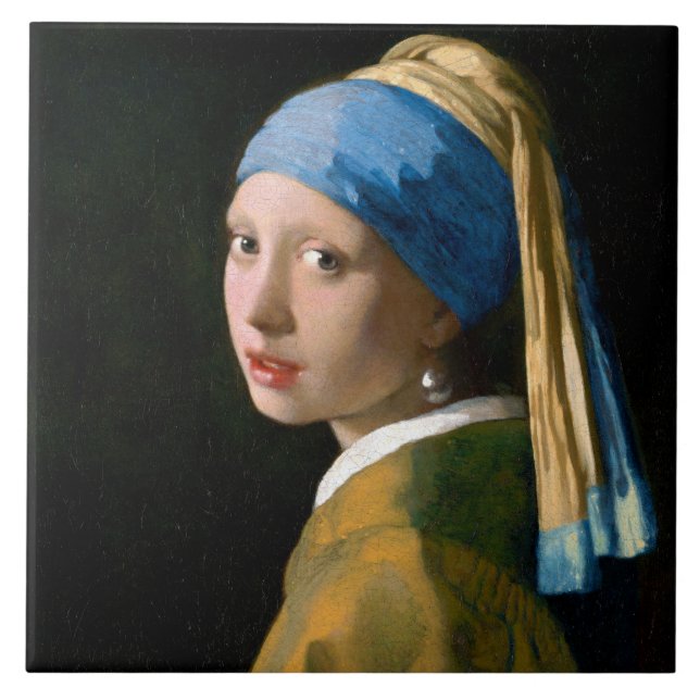 Carreau Une fille avec une perle, Johannes Vermeer (Devant)