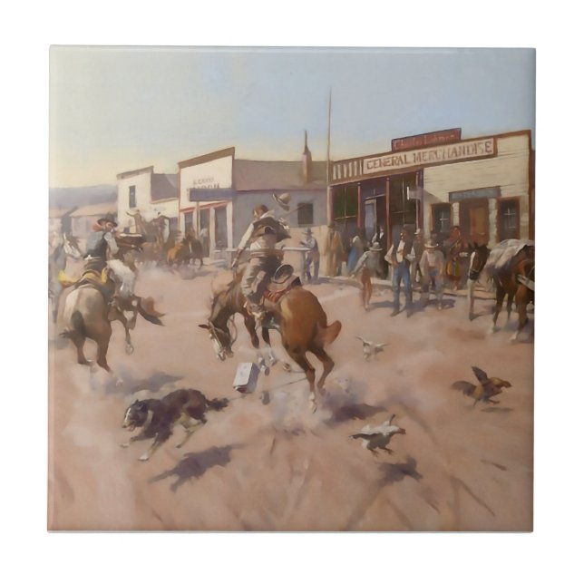 Carreau « Une journée tranquille à Utica » par Charles M R (Devant)