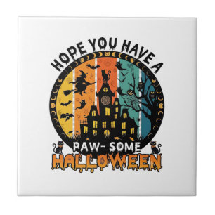 Carreau Une Maison Hantée d'Halloween de Sorcière de Chats