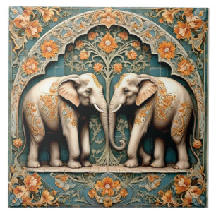 Carreau Une paire de pachydermes