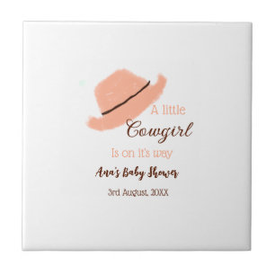 Carreau Une petite cowgirl est en route shower bébé orange
