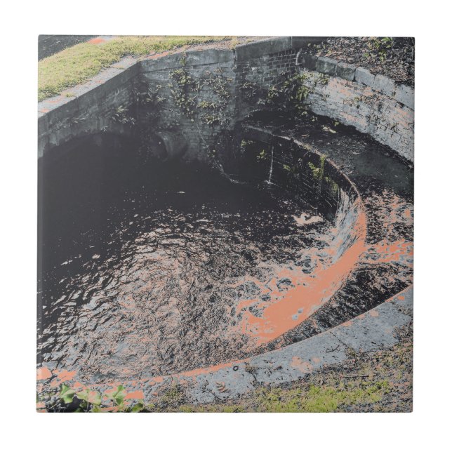 Carreau Une piscine orange à Welshpool (Devant)