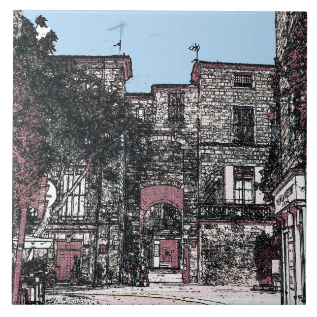 Carreau Une rue à Pezenas France (Devant)