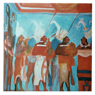 Carreau Une scène de la vie, dépeignant des musiciens