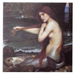 Carreau Une sirène de J W Waterhouse, 1901