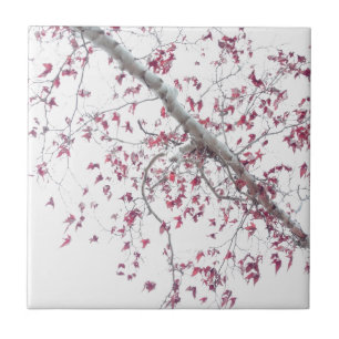 Carreau Une touche de feuille rose