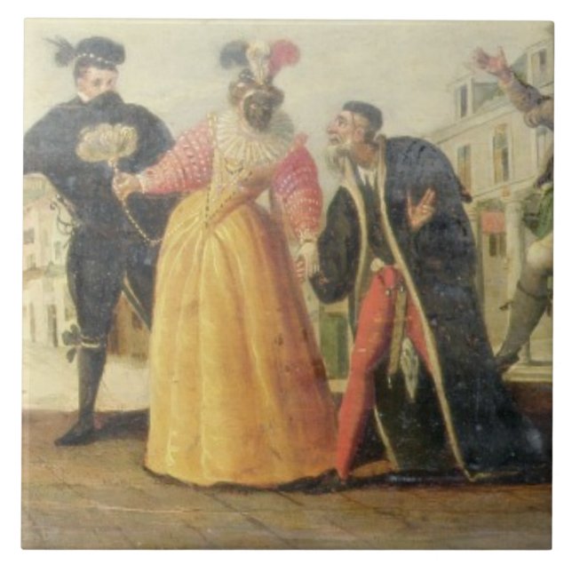 Carreau Une troupe de Commedia Dell'Arte avant une (Devant)