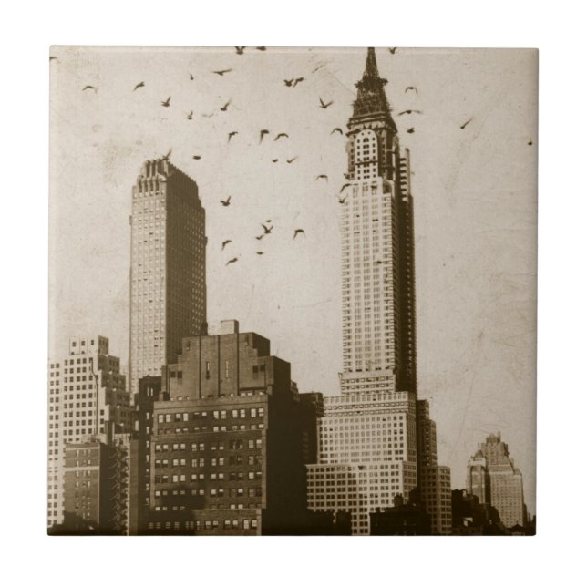 Carreau Une volée de voler d'oiseaux (Devant)