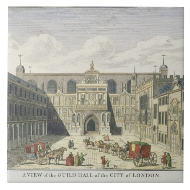 Carreau Une vue de la guilde Hall de la ville de Londres, (Devant)