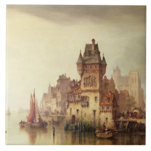 Carreau Une vue sur la rivière, Dordrecht, 1879 (huile su