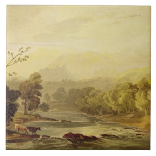Carreau Une vue sur le Brathay près d'Ambleside (la