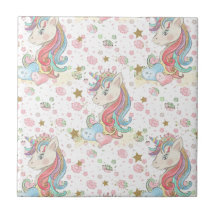 Unicorne rose Turquoise jaune coloré