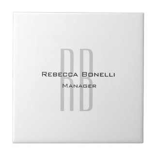 Carreau Unique Monogramme gris blanc moderne