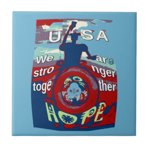 Carreau United in Hope : Stronger Together - USA Art Print