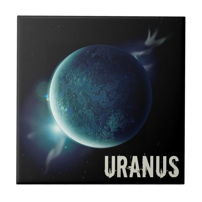 Carreau Uranus bleu planète 3d espace univers illustration (Devant)