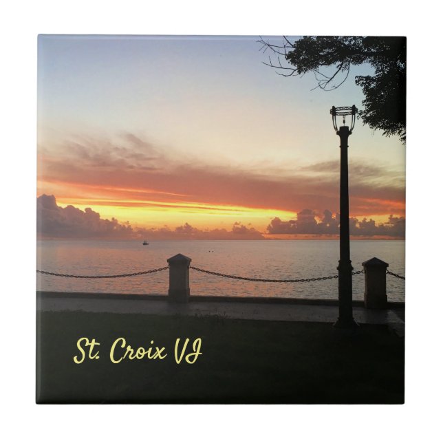 Carreau US Virgin Islands Sunset Tropical Caribbean (Devant)