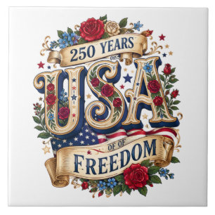 Carreau USA 250 Ans de Liberté Florale Américaine