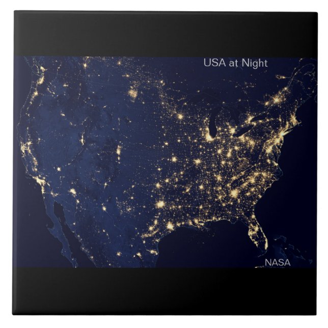 Carreau USA à la nuit, photo NASA (Devant)