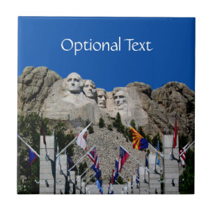 Carreau USA Patriotic Mount Rushmore Monument et drapeaux