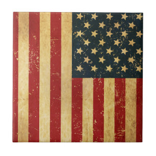 Carreau USA Vintage Grunge Drapeau Carrelage en céramique