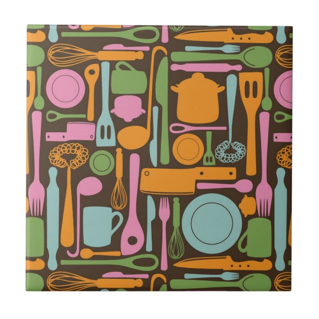 Carreau Ustensiles de cuisine Motif 3 (Devant)