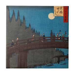 Carreau Utagawa Hiroshige - Kyoto Bridge by Moonlight