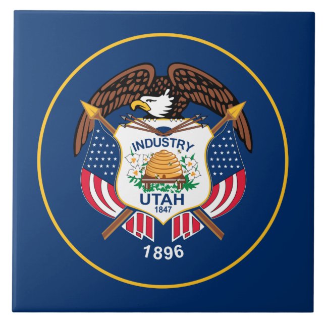 Carreau Utah : l'État de la ruche Drapeau des États-Unis,  (Devant)