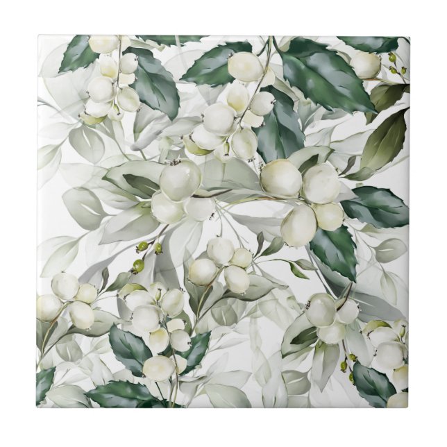 Carreau Vacances d'hiver saint branches motif vert (Devant)