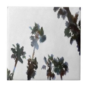 Carreau Vacances Palmiers tropicaux Aquarelle artistique