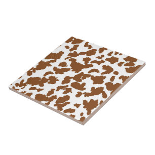 Carreau Vache Brown Et Blanche Cacher Motif fourrure