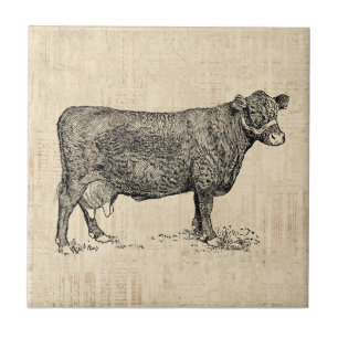 Carreau Vache de campagne illustrée