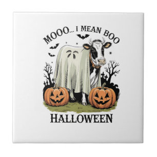 Carreau Vache de ferme Halloween vintage