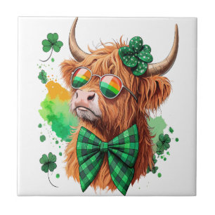 Carreau Vache des Highlands St Patrick Png, Vache Chanceus
