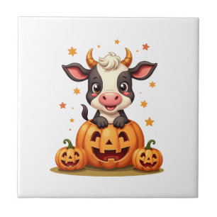 Carreau Vache du jardin de citrouilles