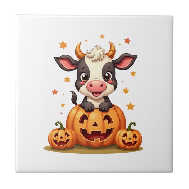 Carreau Vache du jardin de citrouilles (Devant)