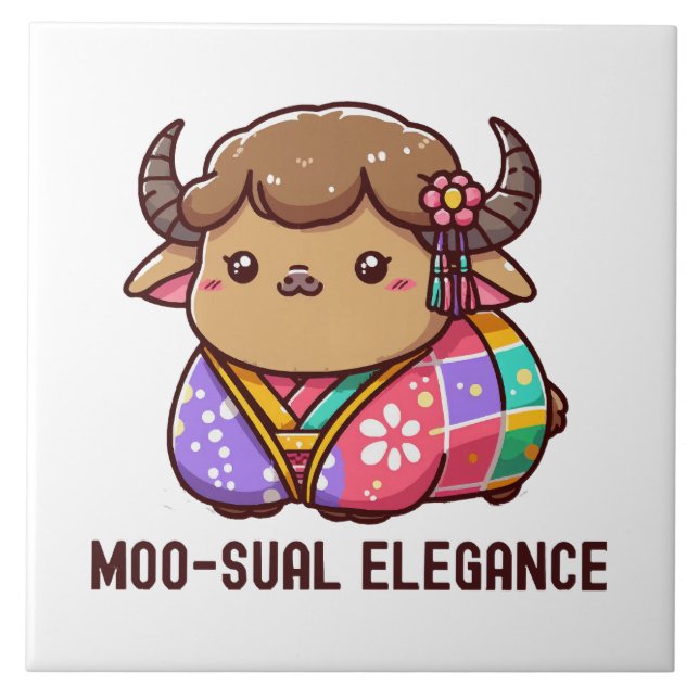 Carreau Vache en élégance en Highland (Devant)