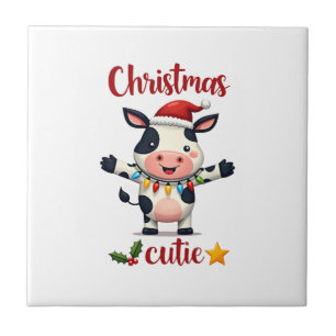 Carreau Vache Noël Mignonne T-Shirt de Noël de Vaches (5)