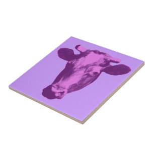 Carreau Vache Pop Art Rose et Violet