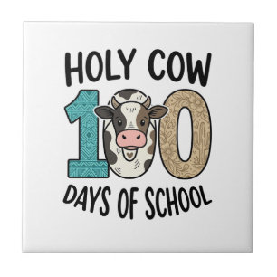 Carreau Vache sacrée 100 jours d'école Vintage T-shirt de