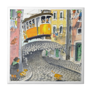 Carreau vague dans la tuile 05 de Lisbonne de pavé rond