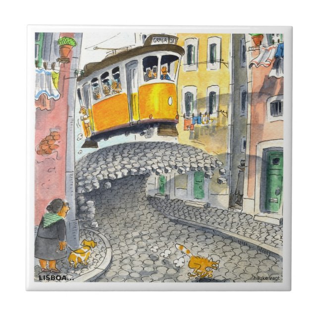 Carreau vague dans la tuile 05 de Lisbonne de pavé rond (Devant)