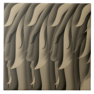 Carreau Vague d'art moderne brun et beige