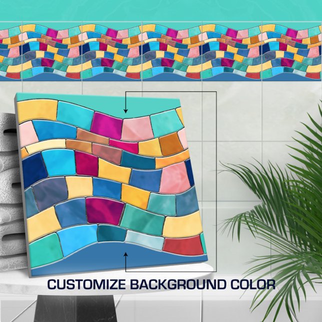 Carreau Vague De Mosaïque Colorée Sans Couleur (Créateur téléchargé)