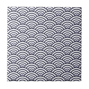 Carreau Vagues bleues japonaises Seigaiha Mer